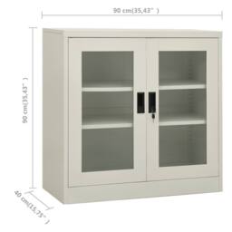 Berkfield Home Office Cabinet Light Grey 90x40x90 cm Steel - Size: 90 x 40 x 90 cm - thumbnail 8