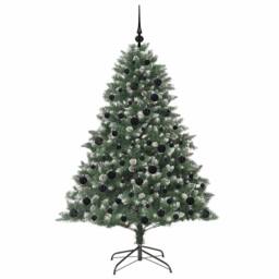Berkfield Home Artificial Christmas Tree with Stand Green 126 x 126 x 180 cm - thumbnail 4
