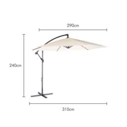 VonHaus 3M Cream Cantilever Hanging Banana Parasol Umbrella for Garden in Beige - thumbnail 6