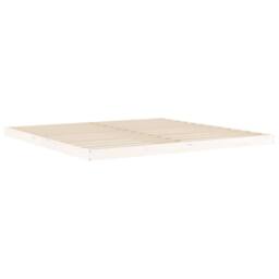 Berkfield Home Beautiful Bed Frame without Mattress White 200x200 cm Solid Wood Pine - thumbnail 4