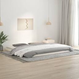 Berkfield Home Beautiful Bed Frame without Mattress White 200x200 cm Solid Wood Pine - thumbnail 2