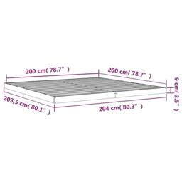 Berkfield Home Beautiful Bed Frame without Mattress White 200x200 cm Solid Wood Pine - thumbnail 8