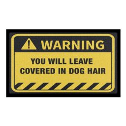 Artsy Mats Dog Hair Warning Indoor & Outdoor Doormat - 70x40cm in Yellow - Size: 40 cm x 70 cm - thumbnail 2