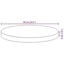 Berkfield Home Table Top Round √ò50x4 cm Solid Wood Acacia in Brown - Size: 50x4 cm - thumbnail 9