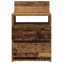 Berkfield Home Bedside Cabinets 2 pcs with 2 Drawers Old Wood 40x33x60 cm in Brown - Size: 40 x 33 x 60 cm - thumbnail 4