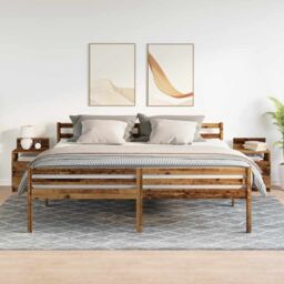 Berkfield Home Bedside Cabinets 2 pcs with 2 Drawers Old Wood 40x33x60 cm in Brown - Size: 40 x 33 x 60 cm - thumbnail 3