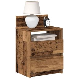 Berkfield Home Bedside Cabinets 2 pcs with 2 Drawers Old Wood 40x33x60 cm in Brown - Size: 40 x 33 x 60 cm - thumbnail 1