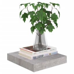 Berkfield Home Floating Wall Shelves 4 pcs Concrete Grey 23x23.5x3.8 cm MDF - thumbnail 3