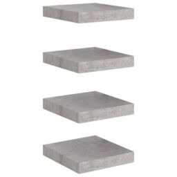 Berkfield Home Floating Wall Shelves 4 pcs Concrete Grey 23x23.5x3.8 cm MDF - thumbnail 2