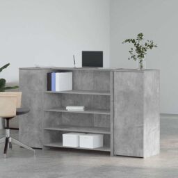 Berkfield Home Reception Desk Concrete Grey 180x50x103.5 cm Engineered Wood - thumbnail 3