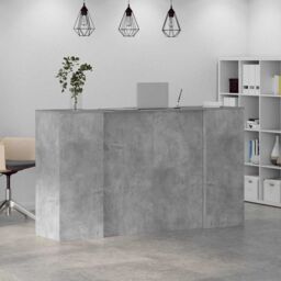 Berkfield Home Reception Desk Concrete Grey 180x50x103.5 cm Engineered Wood - thumbnail 4