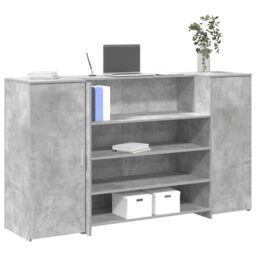 Berkfield Home Reception Desk Concrete Grey 180x50x103.5 cm Engineered Wood