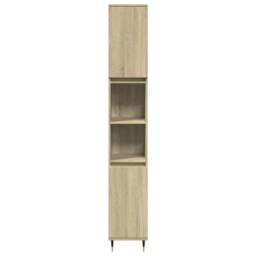 Berkfield Home 3 Piece Bathroom Furniture Set Sonoma Oak Engineered Wood in Light Brown - thumbnail 5