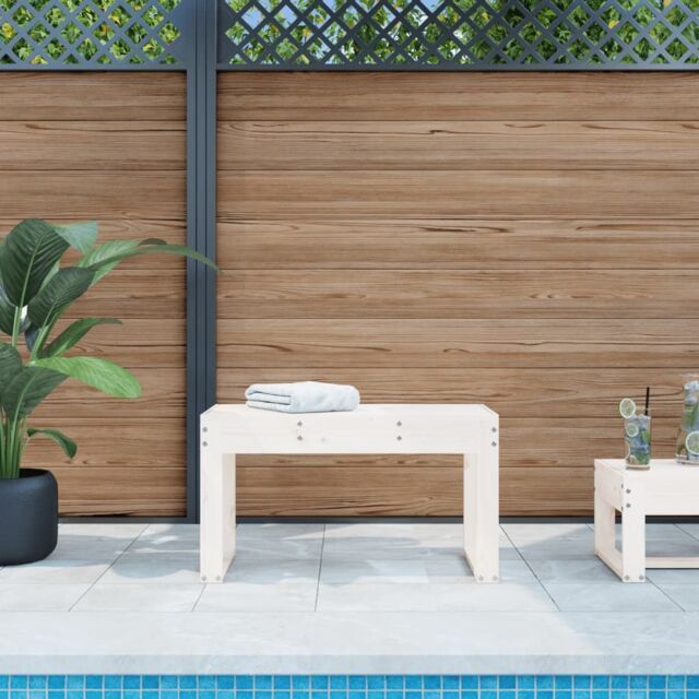 Berkfield Home Garden Bench White 80x38x45 cm Solid Wood Pine - Size: 80 x 38 x 45 cm - image 1