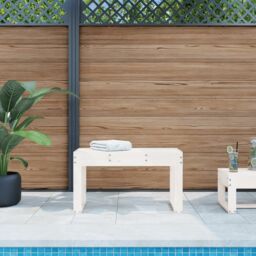 Berkfield Home Garden Bench White 80x38x45 cm Solid Wood Pine - Size: 80 x 38 x 45 cm - thumbnail 1