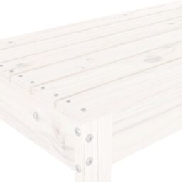 Berkfield Home Garden Bench White 80x38x45 cm Solid Wood Pine - Size: 80 x 38 x 45 cm - thumbnail 6