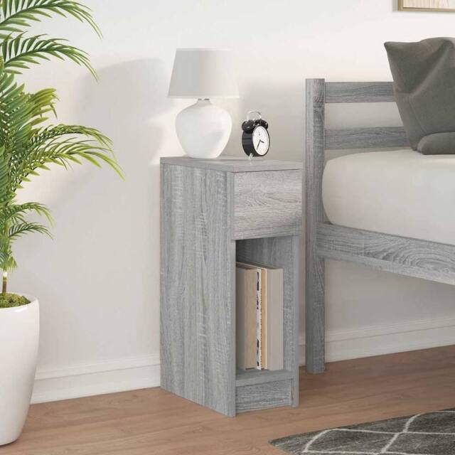 Berkfield Home Durable Bedside Cabinet with Drawer Grey Sonoma 20x36x60 cm - Size: 20 x 36 x 60 cm - image 1