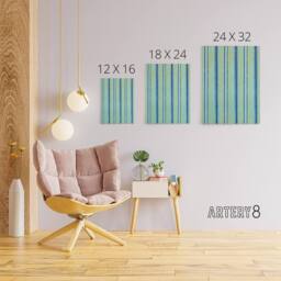 "Artery8 Blue Stripes Vintage Pattern Canvas Wall Art Print Furuya Korin - Size: W18"" x H24""" - thumbnail 4