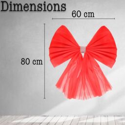 Shatchi Christmas Door Bow - 7.5m Diamante Giant Bow Door Cover - Front Door Decorations for Xmas Wedding, Baby Shower Outside Home Decor in Red - thumbnail 3