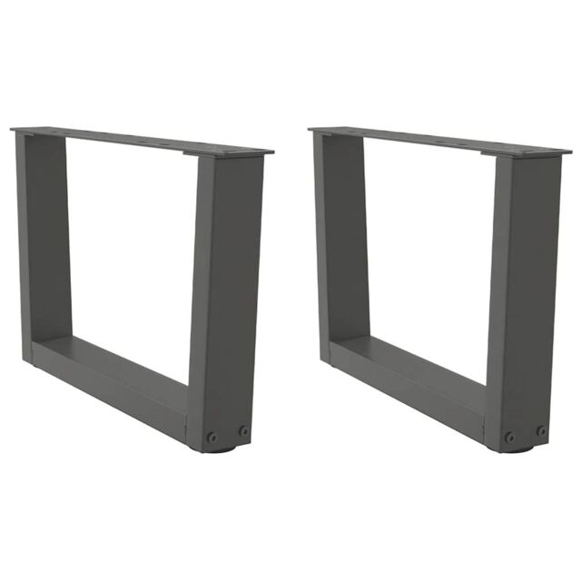 Berkfield Home Dining Table Legs V-Shape 2 pcs Anthracite 50x(30-31.3) cm Steel in Black - image 1