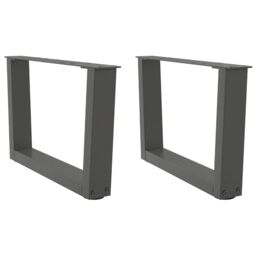 Berkfield Home Dining Table Legs V-Shape 2 pcs Anthracite 50x(30-31.3) cm Steel in Black - thumbnail 1