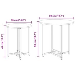 Berkfield Home Side Table Set of 2 - Black Oak & Metal - thumbnail 8