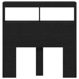 Berkfield Home Headboard Cabinet with LED Black Oak 100x17x102 cm - Size: 100 x 17 x 102 cm - thumbnail 7