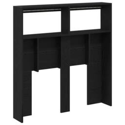 Berkfield Home Headboard Cabinet with LED Black Oak 100x17x102 cm - Size: 100 x 17 x 102 cm - thumbnail 9