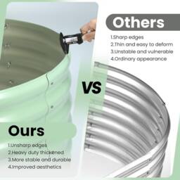 London Boutique 244x61x30cm Galvanized Steel Raised Garden Bed Outdoor Planter Boxes in Green - Size: 244 x 61 x 30 cm - thumbnail 5