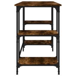 Berkfield Home Desk Smoked Oak 140x50x75 cm Metal & Engineered Wood in Brown - Size: 140 x 50 x 75 cm - thumbnail 6