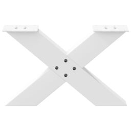 Berkfield Home Coffee Table Legs X-Shaped 2 pcs White 60x(30-31) cm Steel - thumbnail 5