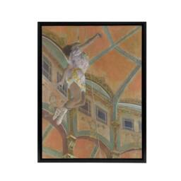 "Artery8 Acrobat Miss La La Cirque Fernando Degas Black Framed Canvas Art in Orange - Size: W12"" x H16""" - thumbnail 1