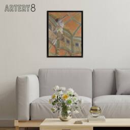 "Artery8 Acrobat Miss La La Cirque Fernando Degas Black Framed Canvas Art in Orange - Size: W12"" x H16""" - thumbnail 3