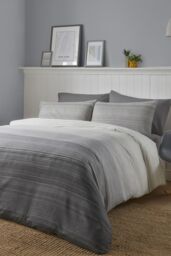 Fusion 'Fairhaven' Easy Care Duvet Cover Set in Charcoal - Size: Double - thumbnail 1