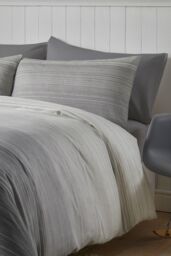 Fusion 'Fairhaven' Easy Care Duvet Cover Set in Charcoal - Size: Double - thumbnail 2