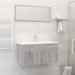 Berkfield Home 2 Piece Bathroom Furniture Set Grey Sonoma Engineered Wood - thumbnail 1