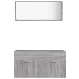 Berkfield Home 2 Piece Bathroom Furniture Set Grey Sonoma Engineered Wood - thumbnail 5