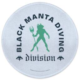 DC Comics Black Manta Diving Divsion Round Bath Mat in Light Blue - Size: 70 cm