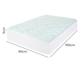 VOGREX Single Bamboo Memory Foam Mattress Topper in Blue - thumbnail 2