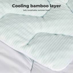 VOGREX Single Bamboo Memory Foam Mattress Topper in Blue - thumbnail 3