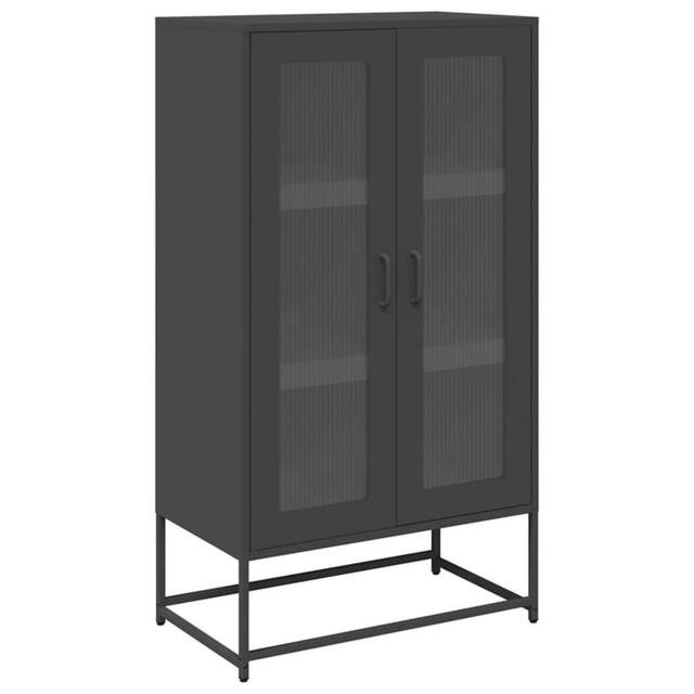 Berkfield Home Highboard Black 68x39x123 cm Steel - Size: 68 x 39 x 123 cm - image 1