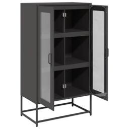 Berkfield Home Highboard Black 68x39x123 cm Steel - Size: 68 x 39 x 123 cm - thumbnail 6