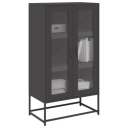 Berkfield Home Highboard Black 68x39x123 cm Steel - Size: 68 x 39 x 123 cm - thumbnail 2