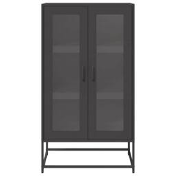 Berkfield Home Highboard Black 68x39x123 cm Steel - Size: 68 x 39 x 123 cm - thumbnail 5