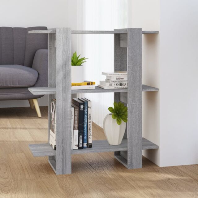 Berkfield Home Book Cabinet/Room Divider Grey Sonoma 80x30x87 cm - Size: 80 x 30 x 87 cm - image 1