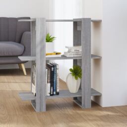 Berkfield Home Book Cabinet/Room Divider Grey Sonoma 80x30x87 cm - Size: 80 x 30 x 87 cm - thumbnail 1