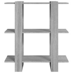 Berkfield Home Book Cabinet/Room Divider Grey Sonoma 80x30x87 cm - Size: 80 x 30 x 87 cm - thumbnail 5