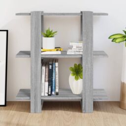 Berkfield Home Book Cabinet/Room Divider Grey Sonoma 80x30x87 cm - Size: 80 x 30 x 87 cm - thumbnail 3