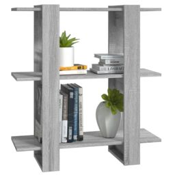 Berkfield Home Book Cabinet/Room Divider Grey Sonoma 80x30x87 cm - Size: 80 x 30 x 87 cm - thumbnail 4