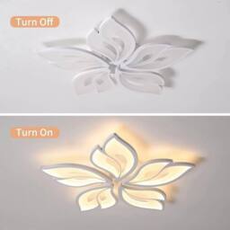 EONLION LED Ceiling Light Modern 5-Head Chandelier in White - thumbnail 3